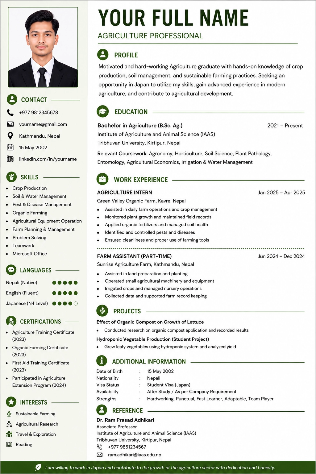 Real CV Example for Agriculture