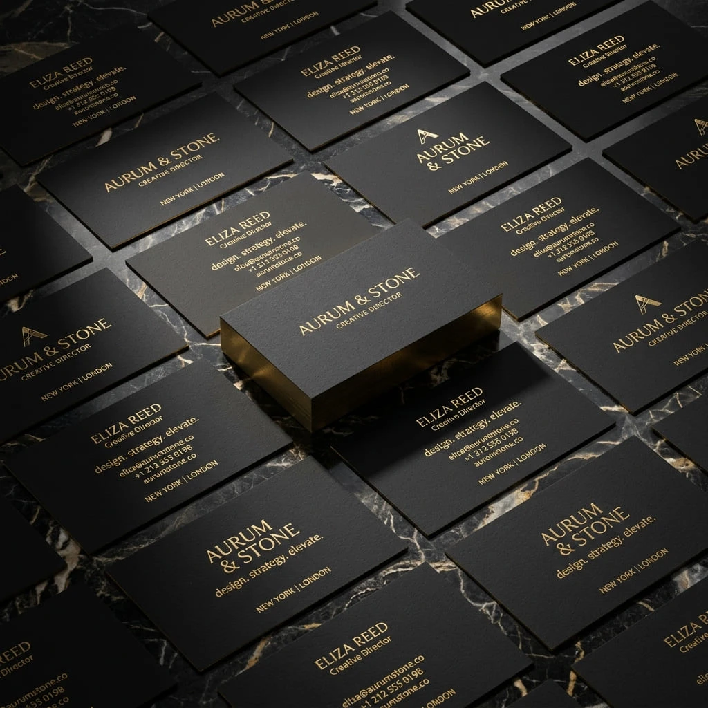 Premium Business Card Visual Hierarchy Mockup